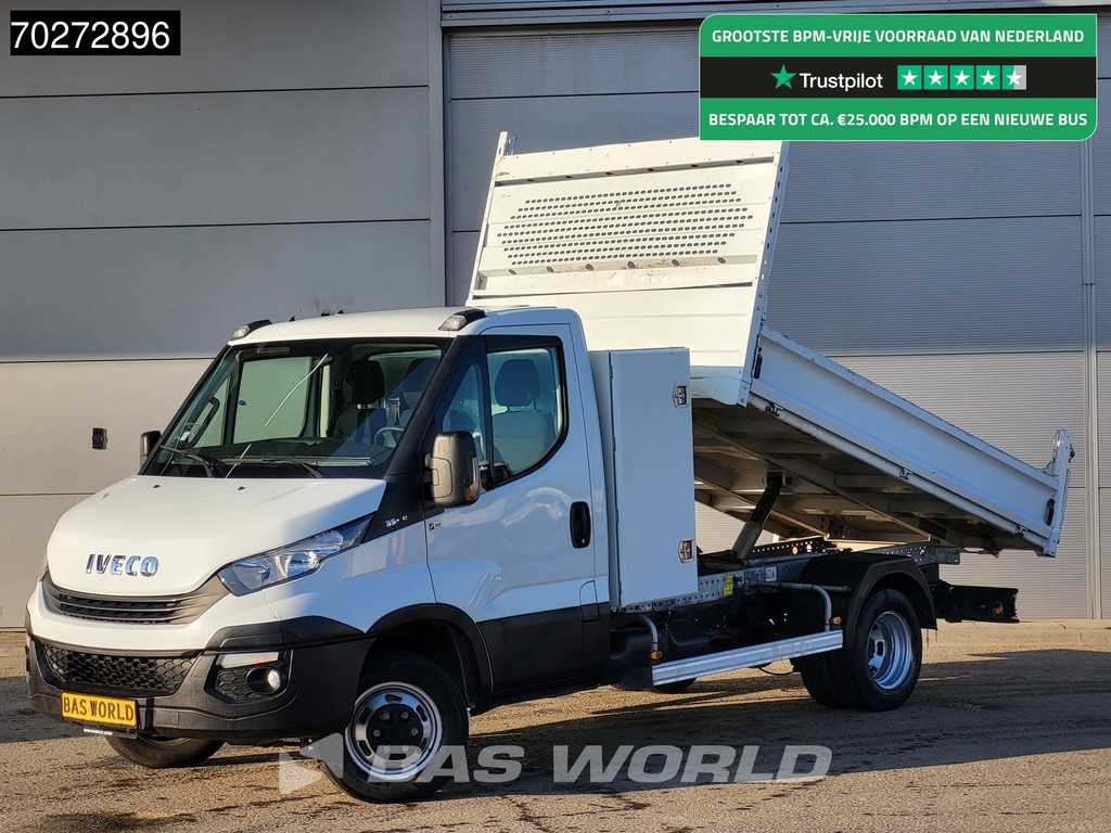 Iveco Daily 35C14 Euro6 Kipper met Kist 3.5t trekhaak Airco Cruise Tipper Benne Kieper Airco Trekhaak Cruise control