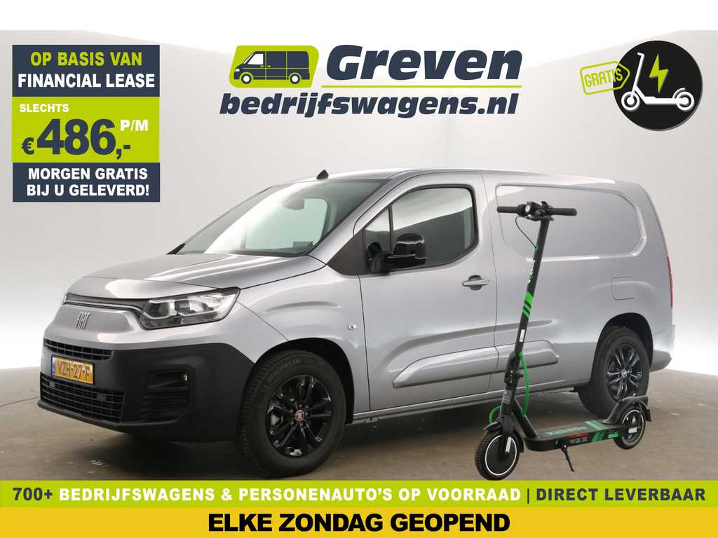 Fiat e-Doblo 136PK L2H1 50 kWh NIEUW | GRATIS E-Step! | Elektrisch | BPM VRIJ | EMISSIEVRIJE ZONE | Camera Clima Carplay 16"LMV Navi PDC