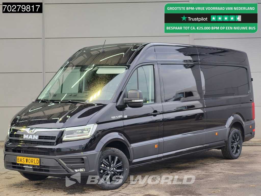 MAN TGE 3.180 Automaat 180PK L4H3 LED Airco Cruise Trekhaak Camera Parkeersensoren L3H2 14m3 Airco Trekhaak