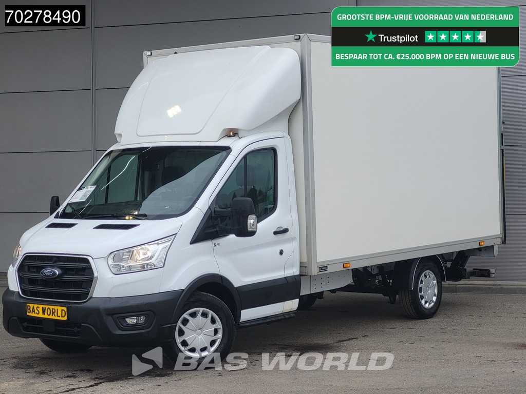 Ford Transit 160pk Automaat Bakwagen Laadklep Zijdeur Airco Cruise Camera Euro6 Meubelbak Koffer 19m3 Airco Cruise control