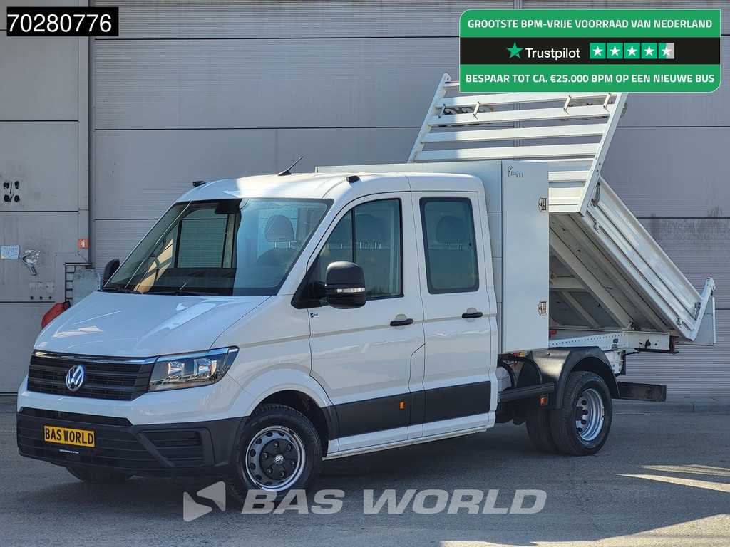 Volkswagen Crafter 177pk Open Laadbak Dubbel Cabine met Kist Dubbellucht 3,5t Trekhaak Navi Airco Cruise Pritsche Pickup Open Box Airco Dubbel cabine Trekhaak Cruise control