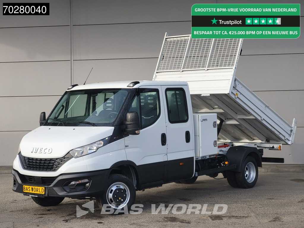Iveco Daily 35C16 3.0L Kipper Dubbel Cabine met Kist 3,5t trekhaak Dubbellucht Airco Cruise Tipper Benne Kieper Airco Dubbel cabine Trekhaak Cruise control