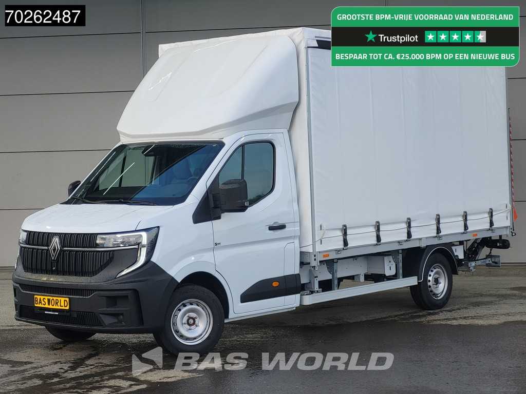 Renault Master 170PK Schuifzeilen met Laadklep 2025 Model LED Carplay Airco Cruise Schuifzeil Zeilen Koffer Meubelbak 21m3 Airco Cruise control