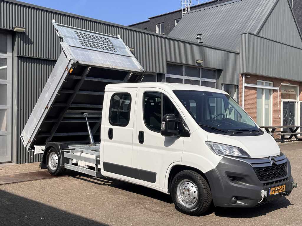Citroën Jumper 35 2.0 HDi L3 DC Airco Cruise controle Kipper Kieper Trekhaak 2500 kg trekgewicht 7-Persoons Telefoonverbinding 1e eigenaar open laadbak Pick-up P-up Euro 6 Bpm vrij!!