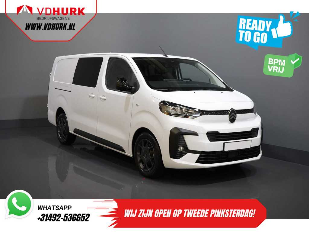 Citroën Jumpy 2.0 HDI 180 pk Aut. DC Dubbel Cabine BPM VRIJ! 2x Schuifdeur/ Virtual Cockpit/ Navi/ Carplay/ Camera/ PDC/ Cruise/ Trekhaak/ Airco