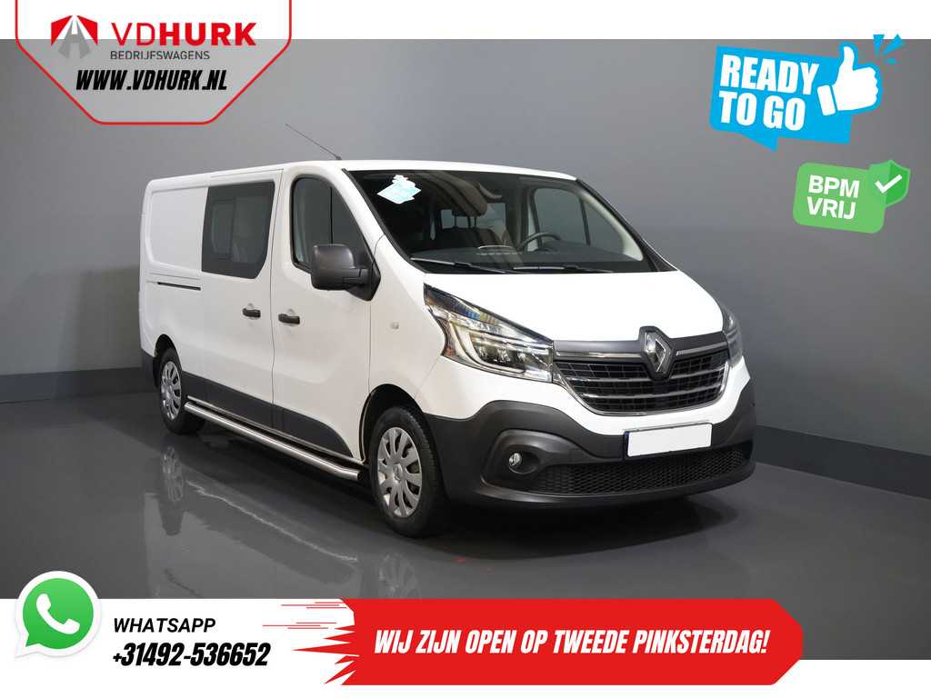 Renault Trafic 2.0 dCi 120 pk L2 DC Dubbel Cabine BPM VRIJ! Ready2Go LED/ 2x schuifdeur/ Sidebars/ Carplay/ Climate/ Camera/ PDC/ Cruise/ Trekhaak