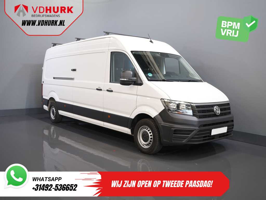 Volkswagen Crafter 35 2.0 TDI 180 pk L4H3 BPM VRIJ! RWD Tacho/ 270gr deuren/ 3.5T trekverm./ Navi/ Carplay/ Climate/ Camera/ Cruise/ Trekhaak