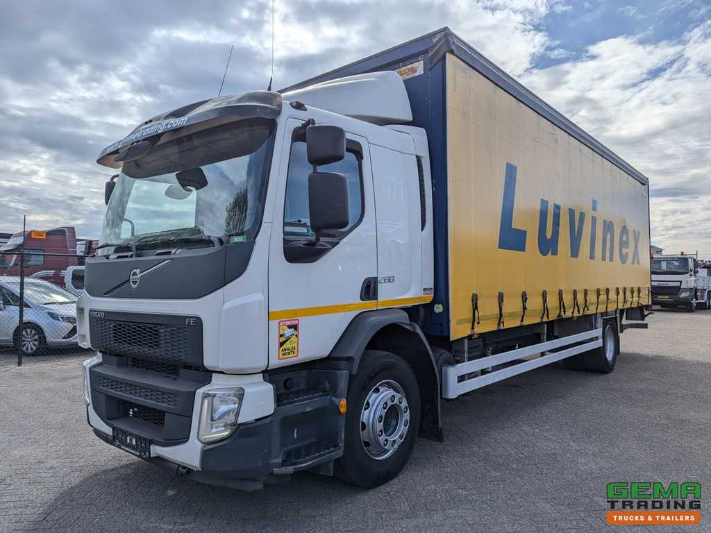 Volvo FE 280 4x2 Dagcab Euro6 - 6 CIL - Schuifzeilenbak 8.6m + Laadklep 2000kg