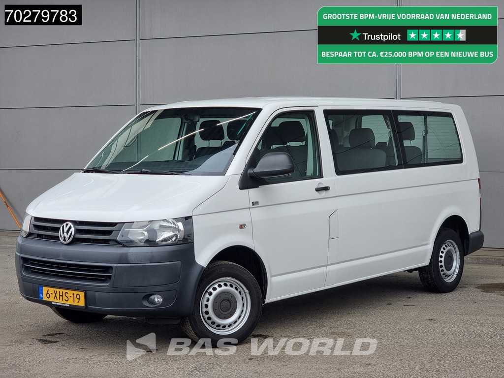 Volkswagen Transporter Kombi 2.0 TDI 84pk Personenvervoer incl. BPM/ex. BTW 9 Persoons Taxi TV Trekhaak Airco Cruise Passenger Transport Kombi Tourer L2 2m3 Airco Dubbel cabine Trekhaak Cruise control