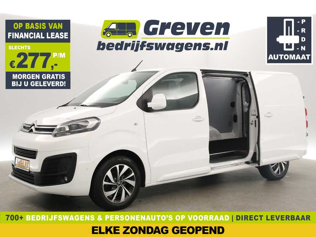 Citroën Jumpy 2.0 BlueHDI L3H1 177PK Automaat LED Airco Cruise 360 Camera Carplay 3 Persoons 17"LMV PDC 2xSchuifdeur Trekhaak