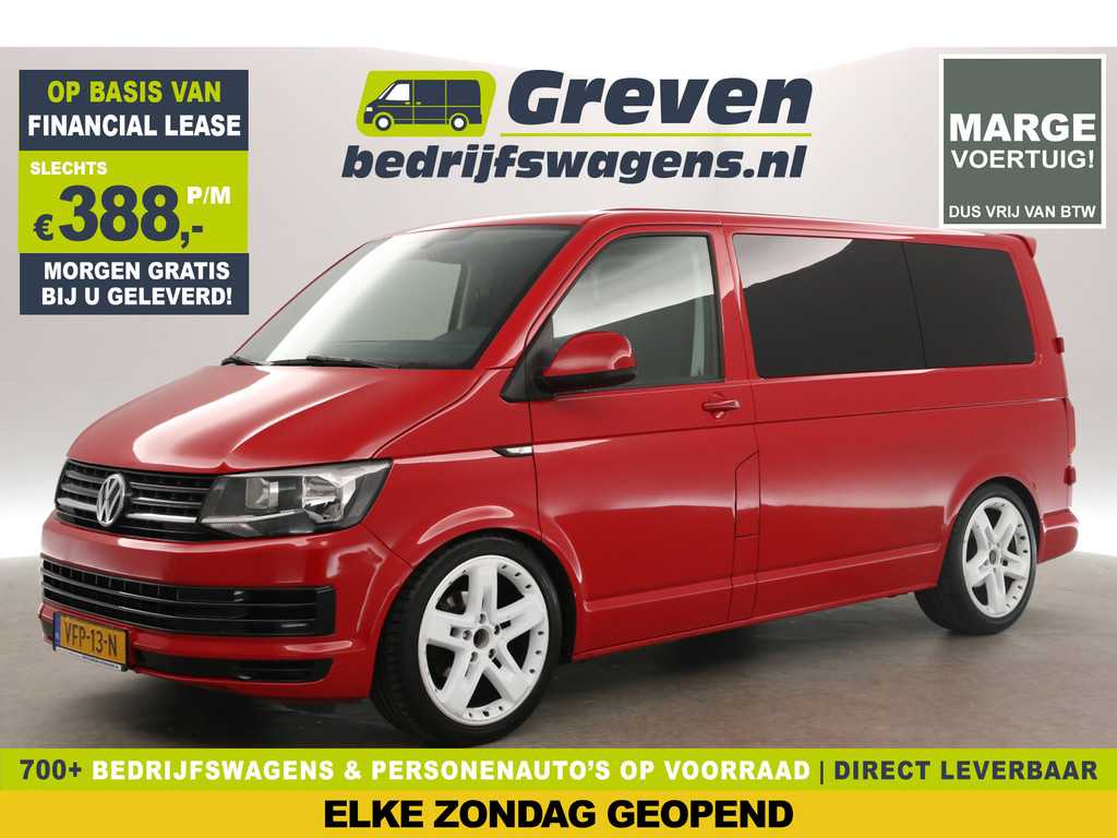 Volkswagen Transporter 2.0 TDI L1H1 | MARGE! | 150PK DSG Automaat Airco Cruise PDC 20"LMV 3 Persoons LED Trekhaak