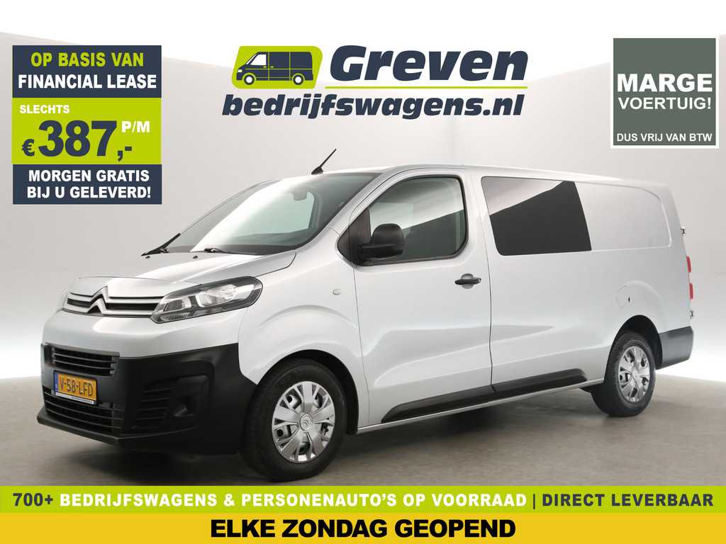 Citroën Jumpy 2.0 BlueHDI L3H1 Marge Dubbele Cabine Airco Camera Carplay 5 Pers Cruise Navigatie PDC Elektrpakket
