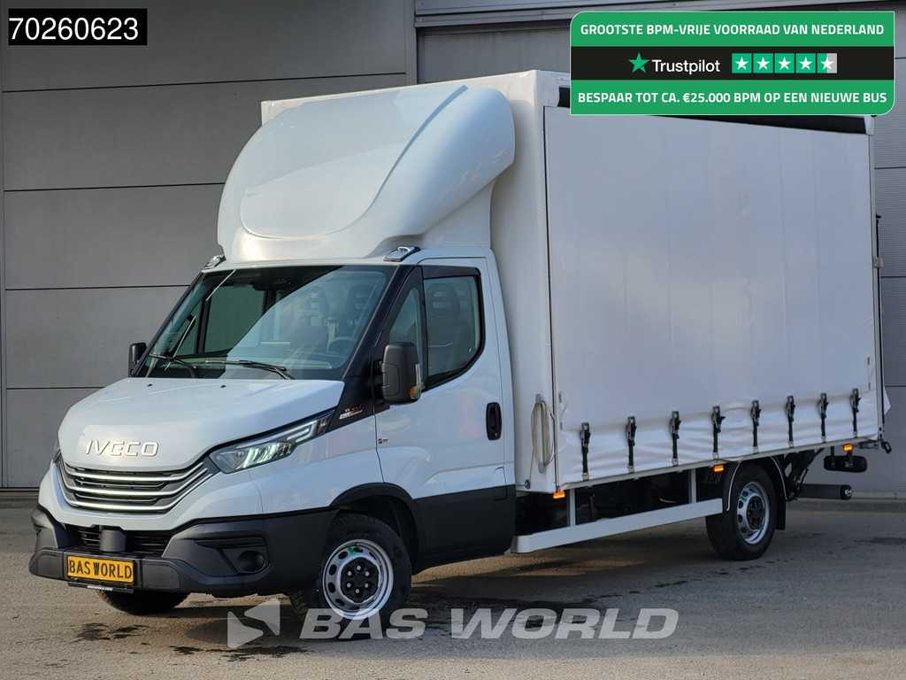 Iveco Daily 35S21 210PK Automaat Schuifzeilen met Laadklep ACC LED Bakwagen Schuifzeil Zeilen Koffer Meubelbak 22m3 Airco