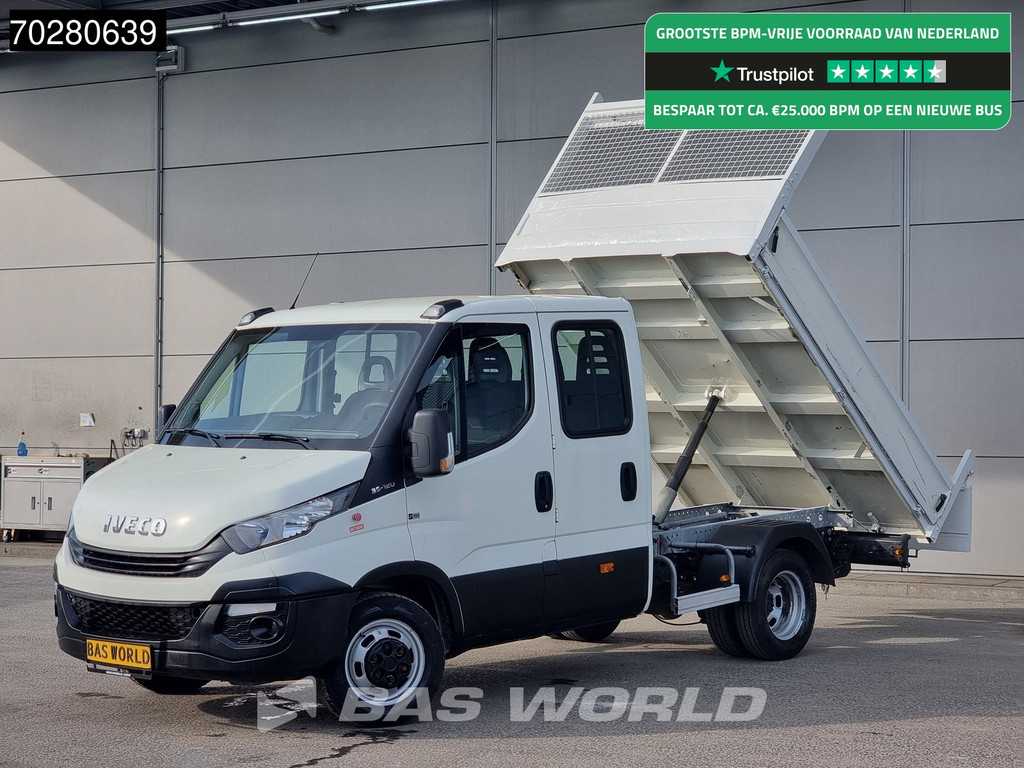 Iveco Daily 35C12 Kipper Dubbel Cabine Dubbellucht 3,5t Trekhaak Airco Cruise Euro6 Tipper Benne Kieper Airco Dubbel cabine Trekhaak Cruise control