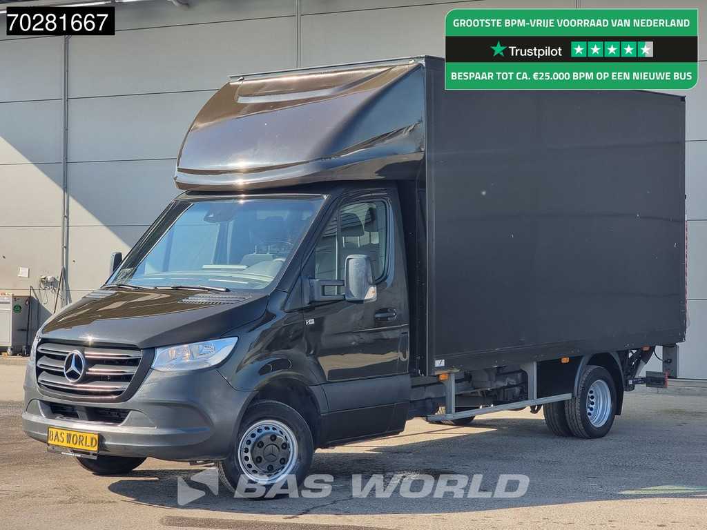 Mercedes Sprinter 514 CDI Automaat Laadklep Bakwagen Dubbellucht Airco Cruise Euro6 Meubelbak Koffer Airco Cruise control