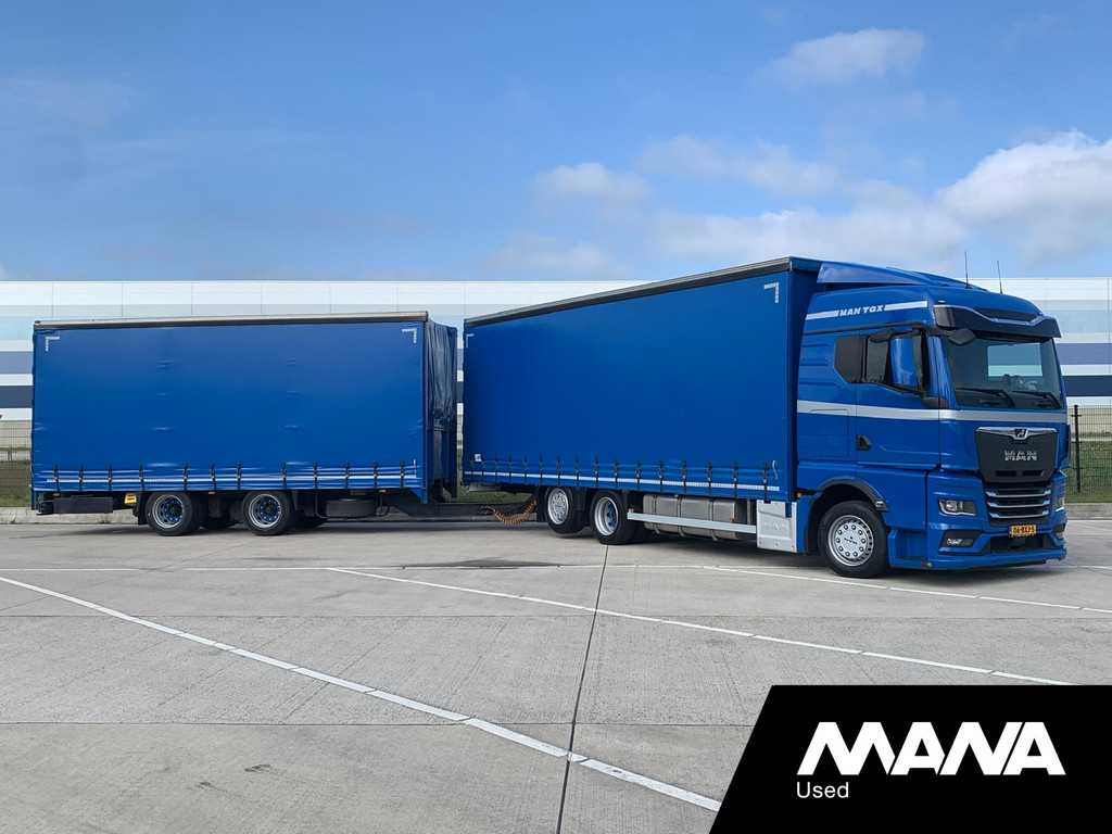 MAN TGX 26.480 6x2-2 LL CH Zeilwagen Combinatie Slaapcabine  79DKM!!!! Stand-Airco/Kachel Koelkast CarPlay 12/24V 2xVOORRAAD
