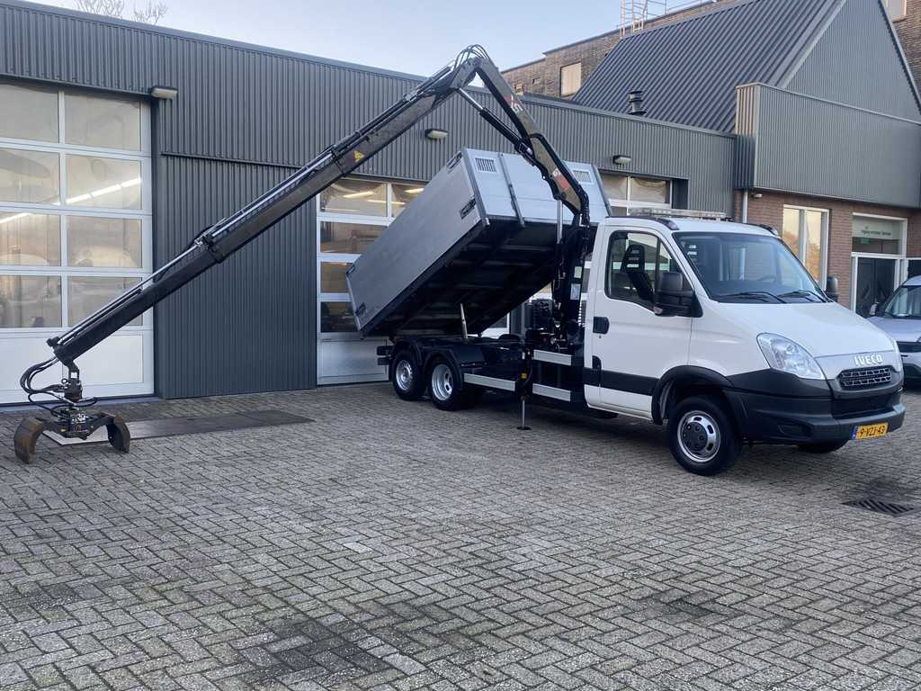 Iveco Daily 50 C 14G 375 CNG Kipper Laadkraan Knijper Rotator 1610kg laadvermogen Be combi Liftas Clickstar Trekker oplegger Ex gemeente 1e eigenaar