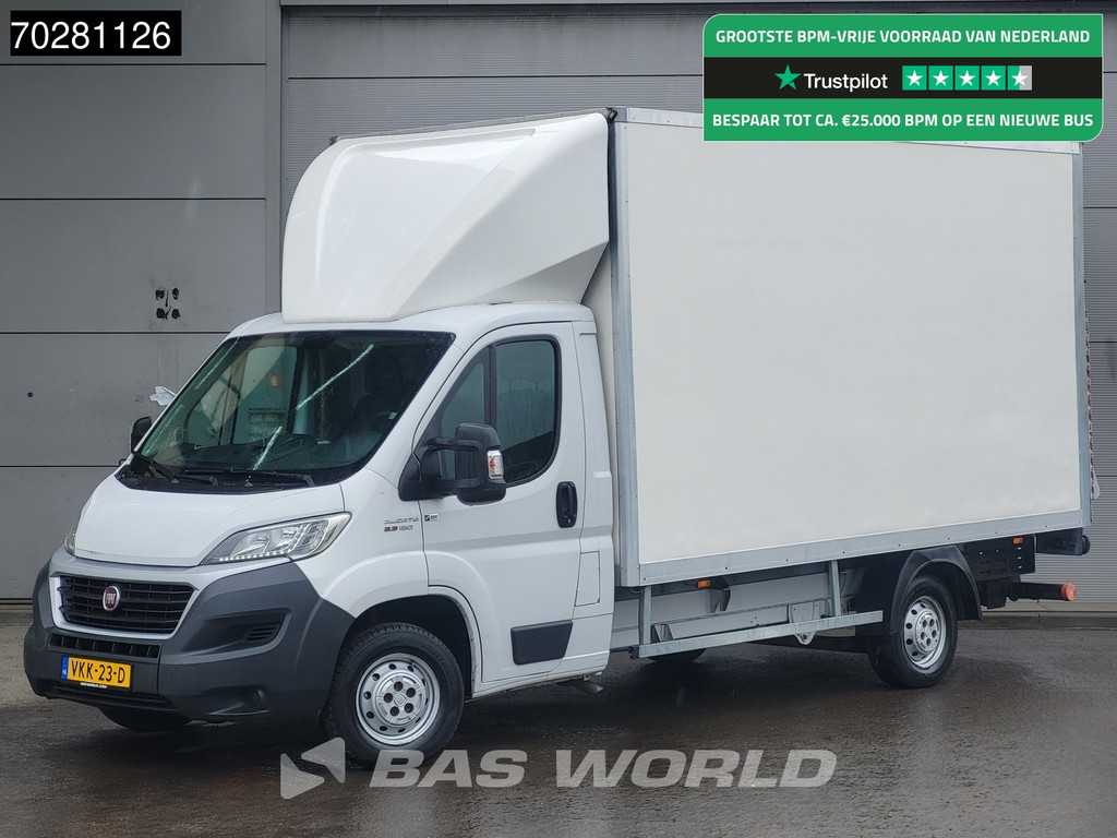 Fiat Ducato 130pk Euro6 Laadklep Bakwagen Zijdeur Airco Cruise Meubelbak Koffer 20m3 Airco Cruise control