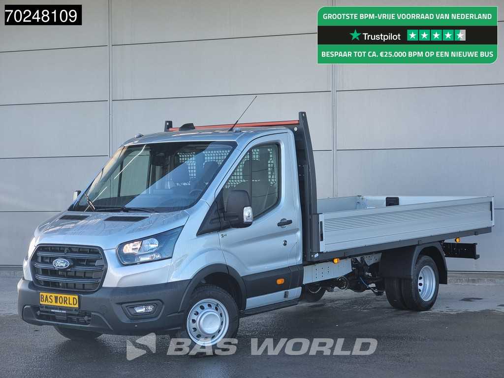 Ford Transit 165pk Open laadbak Dubbellucht Pritsche Trekhaak Airco Cruise Camera 3m3 Airco Trekhaak Cruise control