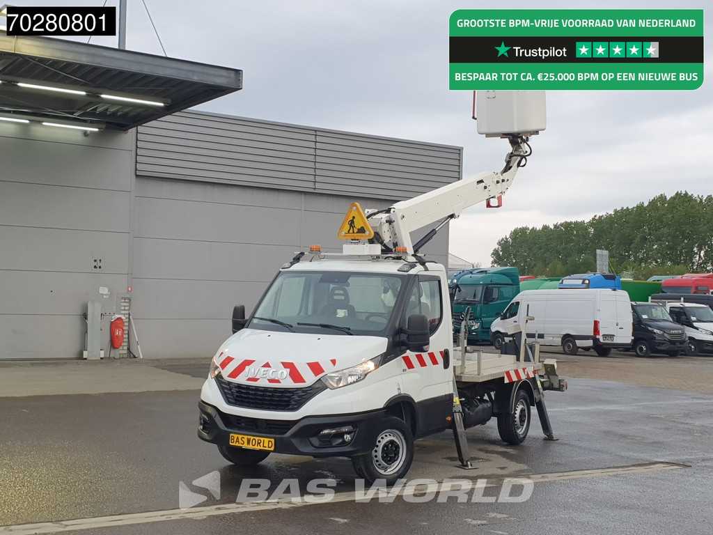 Iveco Daily 35S14 Hoogwerker 14meter werkhoogte 4xGestempeld 292 Arbeidsuren Airco Cruise Euro6 Hubarbeitsbühne France Elevateur 1Personen Airco Cruise control