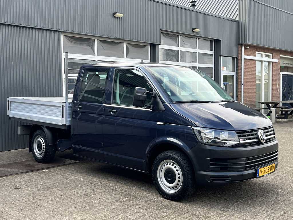 Volkswagen Transporter 2.0 TDI L2H1 DC 4Motion 4x4 Euro 6 Pick-up Dubbele cabine open laadbak met Airco trekhaak 2500 kg 6-Persoons Telefoonverbinding 1e eigenaar Dealer onderhouden