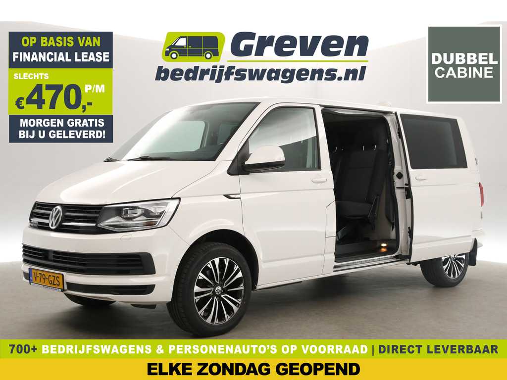 Volkswagen Transporter 2.0 TDI L2H1 150PK Dubbele Cabine 5 Pers DSG Automaat 2xSchuifdeur Airco Cruise Carplay Navi PDC 18''LMV Trekhaak