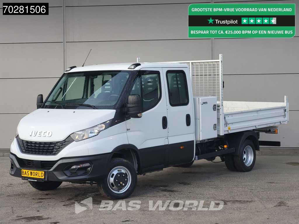 Iveco Daily 35C16 3.0L Open Laadbak Dubbel Cabine met Kist 3,5t trekhaak Dubbellucht Airco Cruise Pritsche Pickup Open Box Airco Dubbel cabine Trekhaak Cruise control