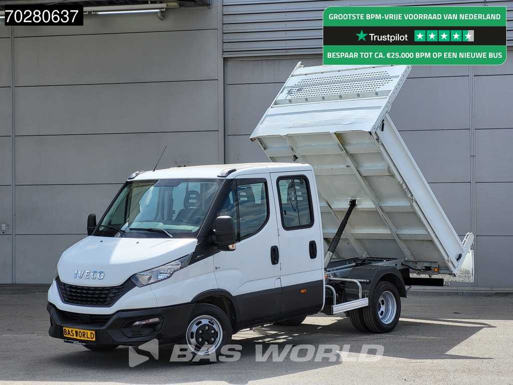 Iveco Daily 35C14 Kipper Dubbel Cabine Dubbellucht 3,5t Trekhaak Airco Cruise Euro6 Kieper Tipper Benne Airco Dubbel cabine Trekhaak Cruise control