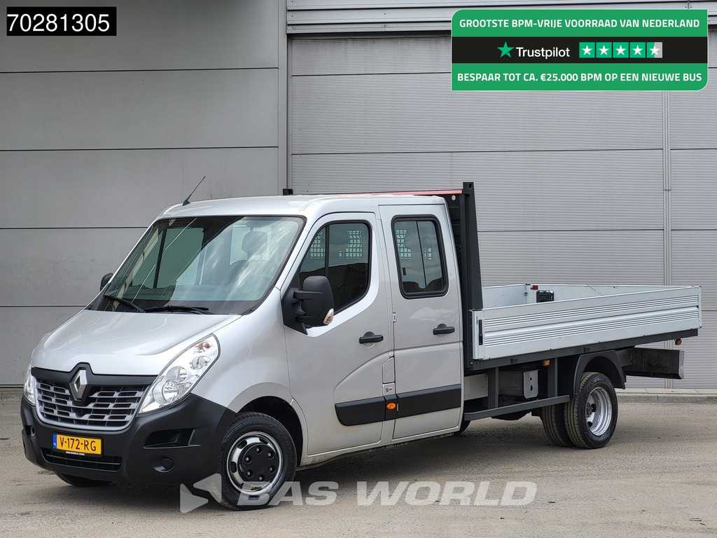 Renault Master 145PK Dubbellucht Open Laadbak Dubbel Cabine 3,5t Trekhaak Navi Airco Cruise Camera Pickup Pritsche Open Box Airco Trekhaak Cruise control