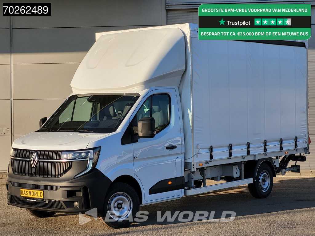 Renault Master 170PK 2025model BPM vrij!! Laadklep Schuifzeil Carplay LED Airco Cruise Bakwagen Meubelbak Zeilenwagen Schuifzeilen Plane Airco Cruise control
