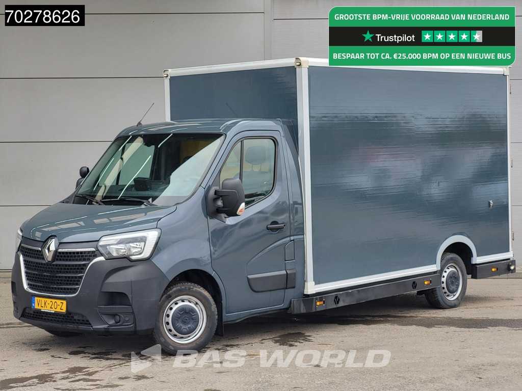 Renault Master 150PK Bakwagen Airco Cruise Luchtvering Meubelbak Plancher Verkoopwagen Foodtruck Paardenwagen 18m3 Airco Cruise control