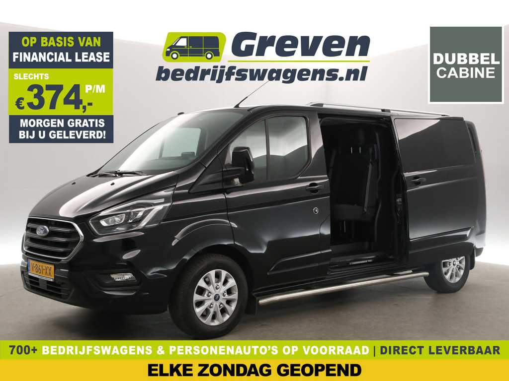 Ford Transit Custom 2.0 TDCI L2H1 | 170PK | Dubbele Cabine | 5 Persoons Airco Cruise Camera Trekhaak 2xSchuifdeur LED Carplay 16"LMV PDC
