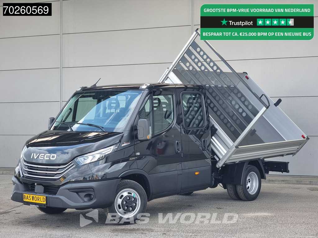 Iveco Daily 35C21 3 zijdige Kipper Dubbel Cabine 210PK 3.0L Dubbellucht Airco Cruise LED Camera Tipper Benne Kieper 2m3 Airco