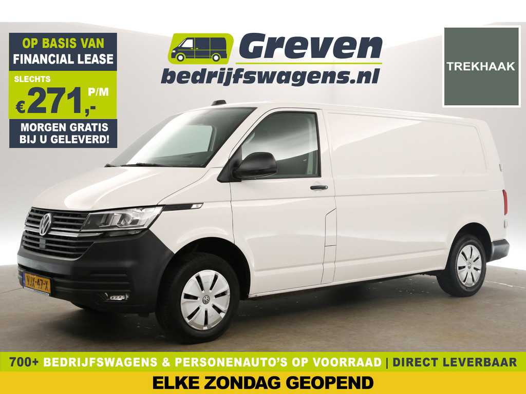 Volkswagen Transporter 2.0 TDI L2H1 Airco Cruise Carplay Trekhaak PDC Navigatie 3 Persoons Elektrpakket