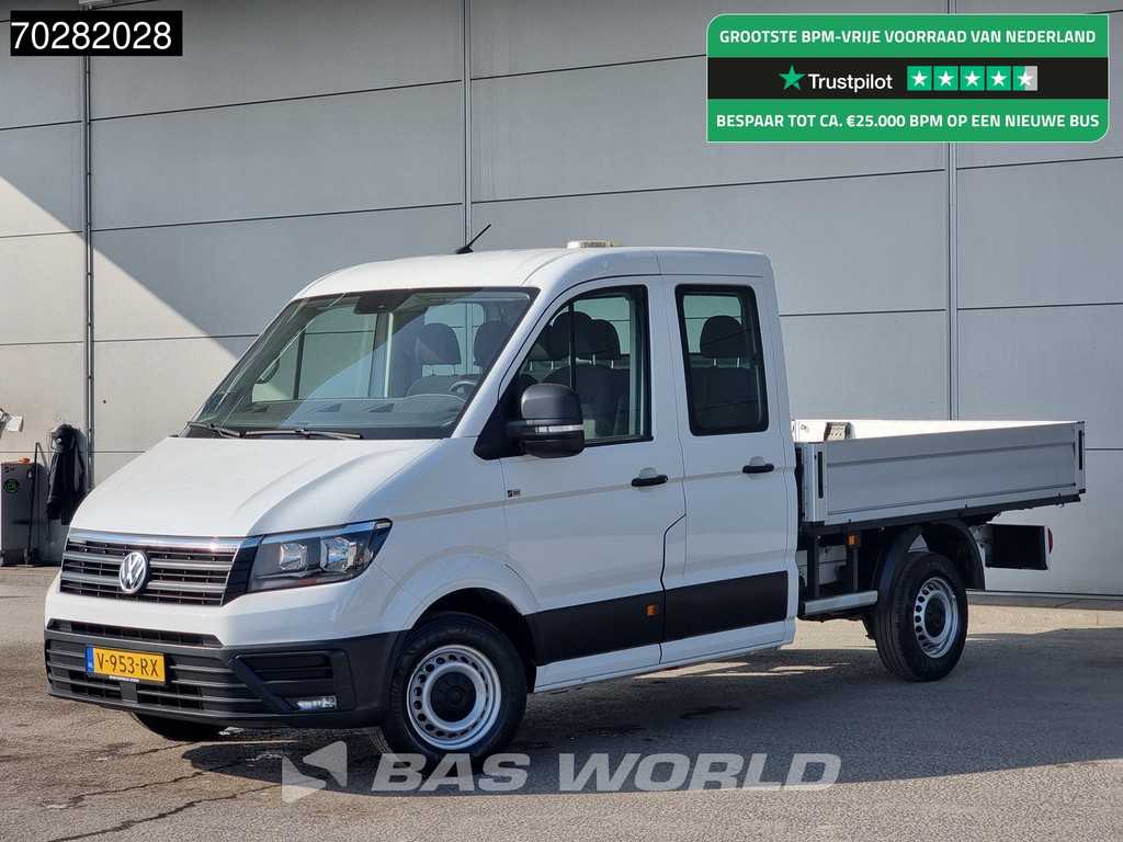 Volkswagen Crafter 102pk Open Laadbak Dubbel Cabine Trekhaak Airco Cruise Camera Euro6 Pritsche Open Box Pickup Airco Dubbel cabine Trekhaak Cruise control