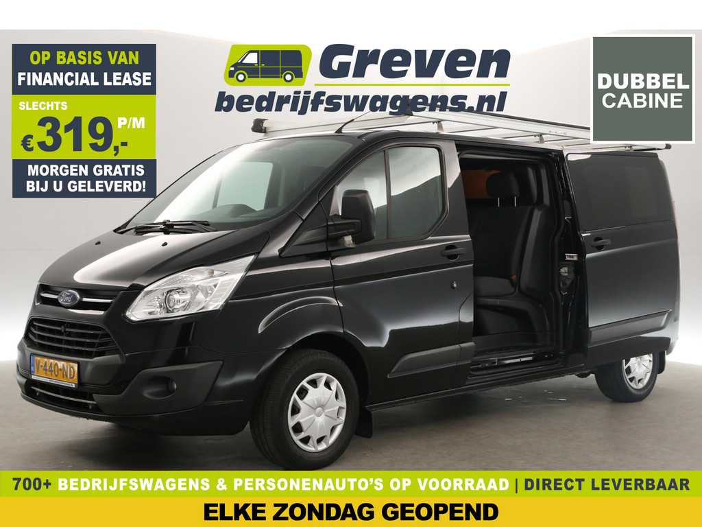Ford Transit Custom 290 2.0 TDCI L2H1 | Dubbele Cabine | 6 Persoons | 2xSchuifdeur Airco Cruise Navigatie PDC Imperiaal Trekhaak