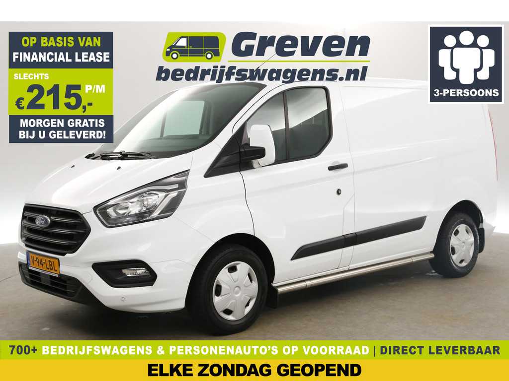 Ford Transit Custom 280 2.0 TDCI L1H1 Airco Camera Cruise Navigatie Trekhaak 3 Persoons PDC LED Stoelverwarming