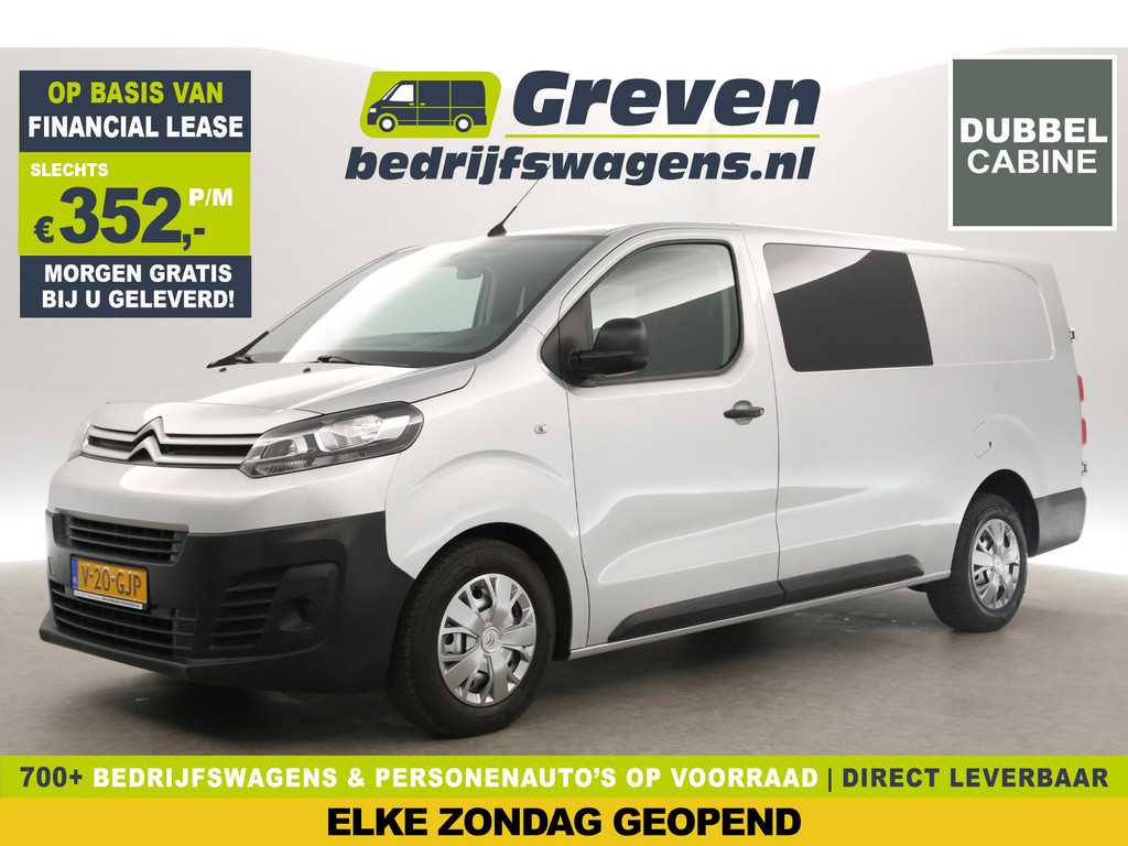 Citroën Jumpy 2.0 BlueHDI L3H1 | MARGE! | Dubbele Cabine | 5 Persoons | Airco Carplay Cruise PDC Navi Elektrpakket Trekhaak