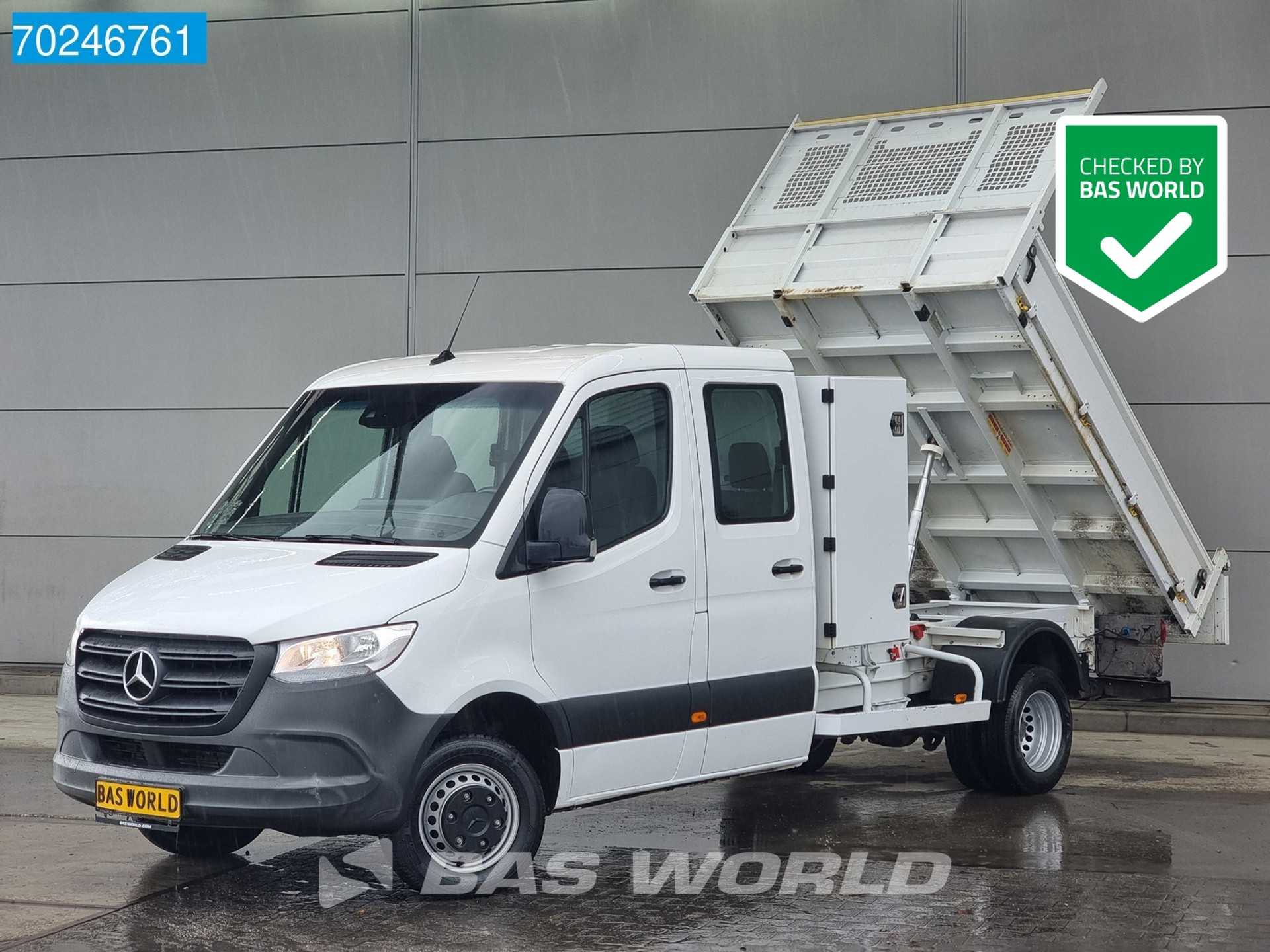 Mercedes-Benz Sprinter 514 CDI Kipper Dubbel Cabine met kist 3500kg trekhaak Airco Cruise Tipper Benne Kieper Airco Dubbel cabine Trekhaak Cruise contr