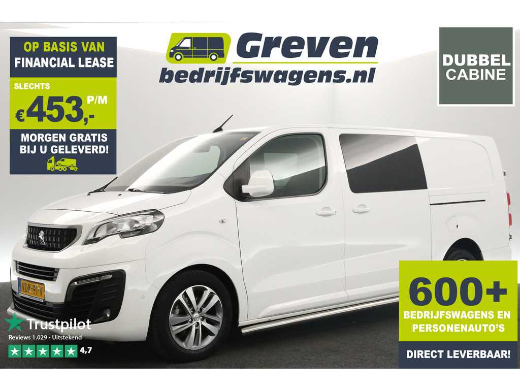 Peugeot Expert 2.0 BlueHDI L3H1 180PK Dubbele Cabine Automaat Airco Carplay 2xSchuifdeur Camera Cruise Navi PDC 5 Pers LED 17''LMV