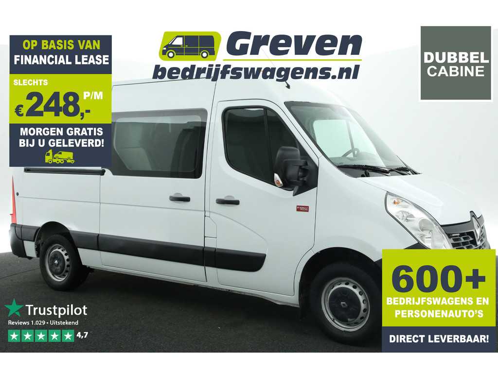 Renault Master T35 2.3 dCi L2H2 146PK Dubbele Cabine Airco Cruise 5 Persoons Parkeersensoren Trekhaak