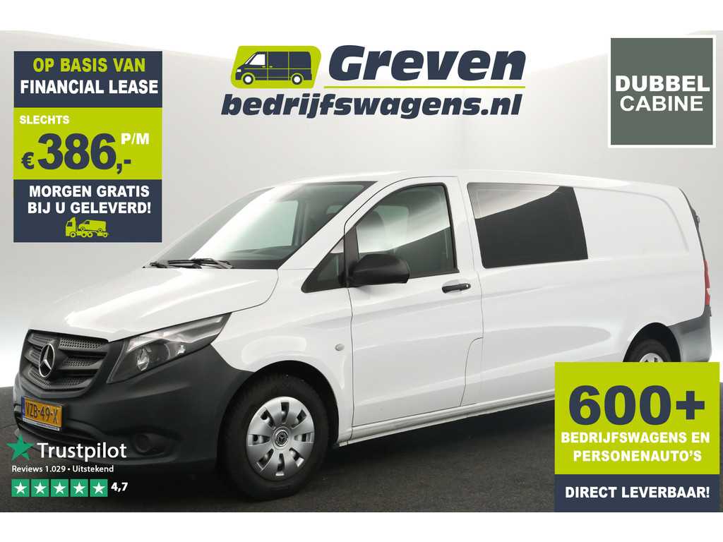 Mercedes-Benz Vito 114 CDI Extra Lang Dubbele Cabine Automaat Airco Carplay Camera Cruise Navigatie 6 Persoons Elektrpakket