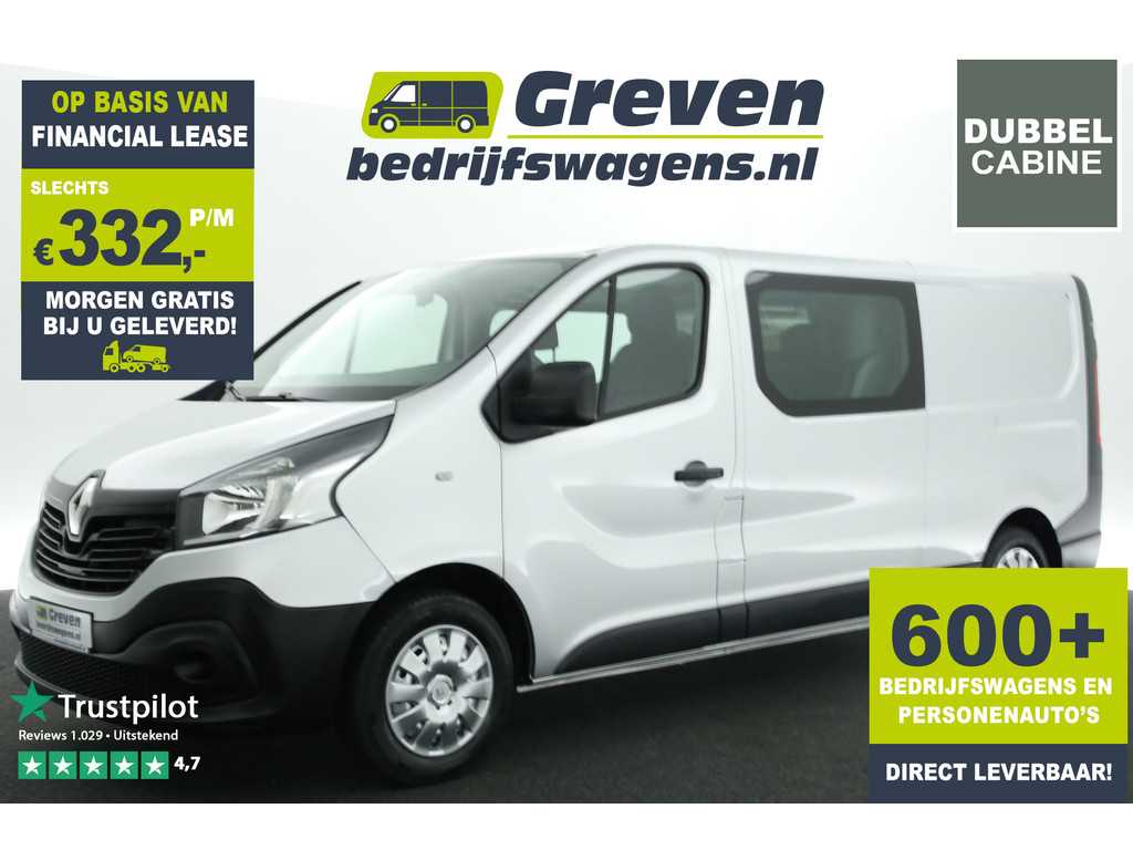 Renault Trafic 1.6 dCi T29 L2H1 Marge Dubbele Cabine Airco Cruise Navi Parkeersensoren 5 Persoons