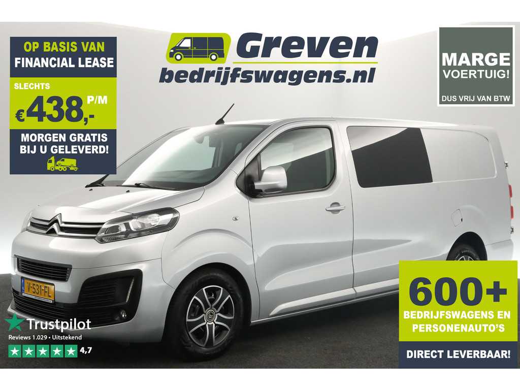 Citroën Jumpy 2.0 BlueHDI L3H1 Marge | 177PK Automaat DC Airco Camera Carplay Cruise Navi LED 5 Persoons PDC Trekhaak