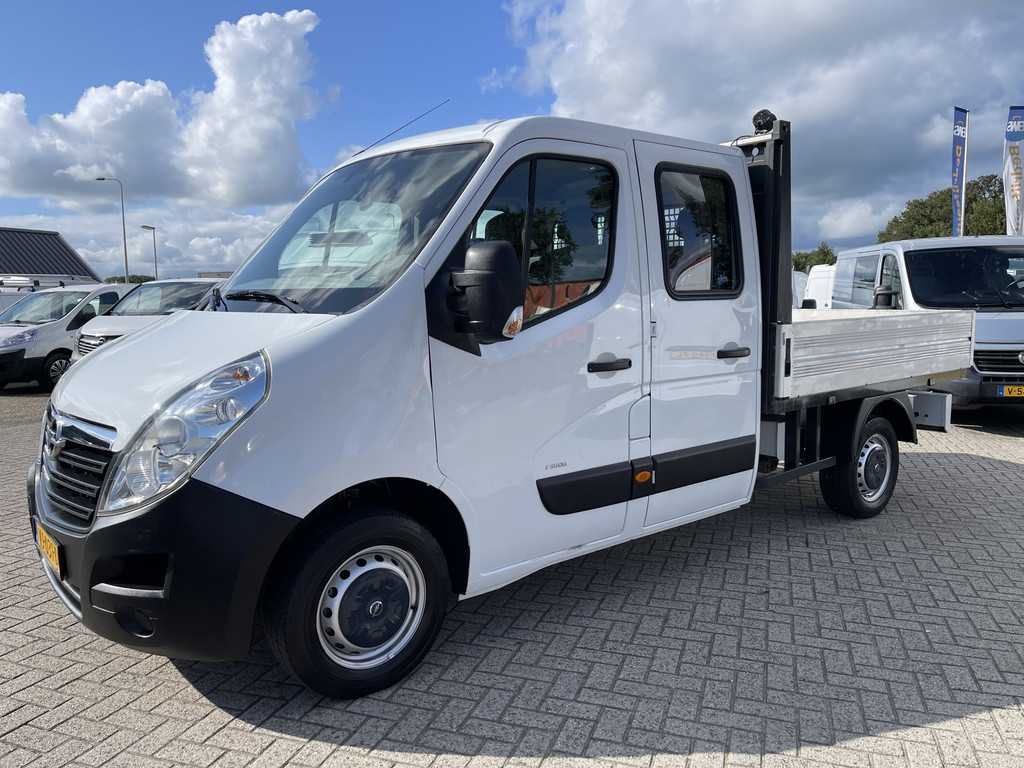Opel Movano 2.3 CDTI 125pk L2 DC 7 persoons / rijklaar € 14.950 ex btw / lease vanaf € / airco / cruise / trekhaak 2500kg / schotten neerklapbaar / open laadbak