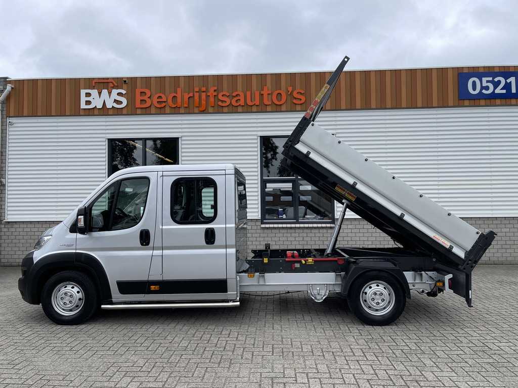 Fiat Ducato 35H 2.3 MultiJet 150pk Maxi L3H1 DC 6 persoons Pickup kipper / rijklaar € 26.950 ex btw / lease vanaf € 661 / airco / cruise / navi / zilver metallic / trekhaak 3000 kg !