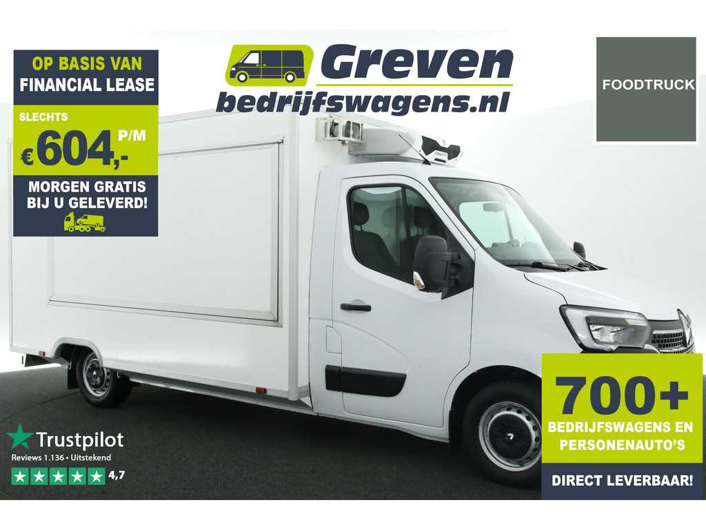 Renault Master T35 2.3 dCi FoodTruck | Koeling | Vriezer | EventTruck | Verkoopwagen | Afzuiging | Sirene | Warmhoudkast | Airco Koelauto Cruise Koelwagen Laadbak Kasten