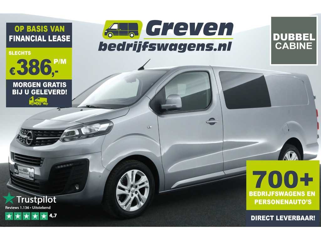 Opel Vivaro 2.0 CDTI L3H1 Dubbele Cabine 6 Persoons Airco Carplay Camera Cruise Navi 17''LMV PDC LED Trekhaak