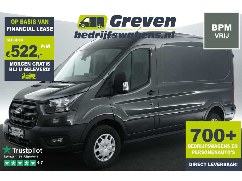 Ford Transit Trend L2H2 130PK | BPM Vrij | Airco Carplay Cruise Navigatie PDC 3 Persoons Trekhaak