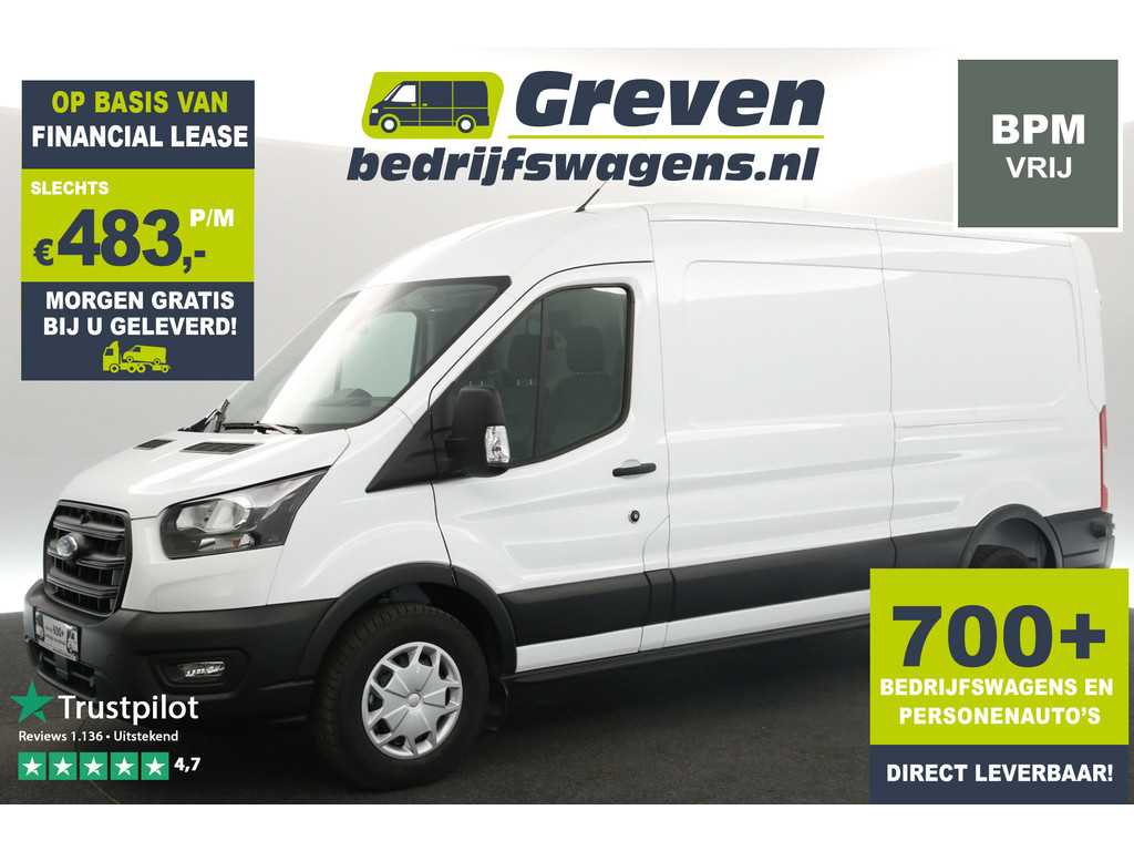 Ford Transit L3H2 Trend 130PK | BPM VRIJ | Airco Cruise PDC 3 Persoons Elektrpakket